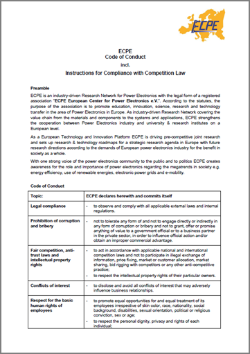 ECPE Code of Conduct incl. Instructions for Compliance with Competition Law