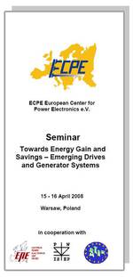 ECPE Workshop: Towards Energy Gain and Savings – Emerging Drives and Generator Systems